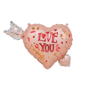 BALON SERCE LOVE YOU NA WALENTYNKI 69X54CM