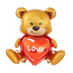 BALON MIŚ SIEDZĄCY LOVE NA WALENTYNKI 41x50x31CM