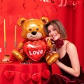 BALON MIŚ SIEDZĄCY SERCE LOVE