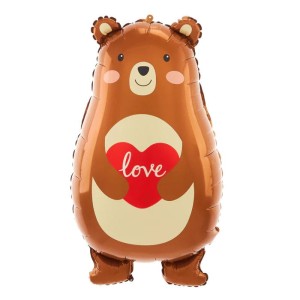 BALON MIS Z SERCEM LOVE NA WALENTYNKI 48X79CM