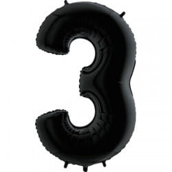 BALON FOLIOWY 32" 80CM CYFRA CZARNA 3