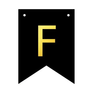 BANER PERSONALIZOWANY CZARNO ZŁOTY LITERA F 12SZT