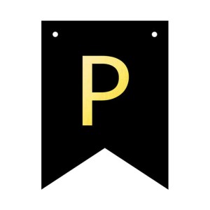 BANER PERSONALIZOWANY CZARNO ZŁOTY LITERA P 12SZT