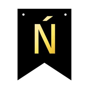 BANER PERSONALIZOWANY CZARNO ZŁOTY LITERA Ń 12SZT