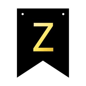 BANER PERSONALIZOWANY CZARNO ZŁOTY LITERA Z 12SZT