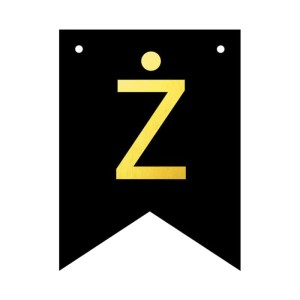 BANER PERSONALIZOWANY CZARNO ZŁOTY LITERA Ż 12SZT
