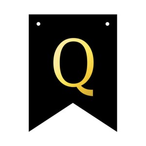 BANER PERSONALIZOWANY CZARNO ZŁOTY LITERA Q 12SZT