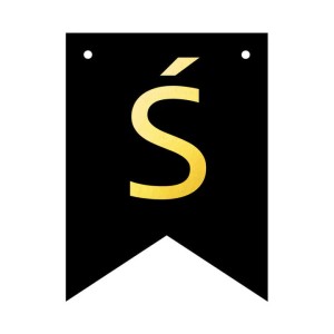 BANER PERSONALIZOWANY CZARNO ZŁOTY LITERA Ś 12SZT