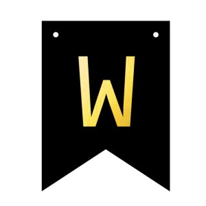 BANER PERSONALIZOWANY CZARNO ZŁOTY LITERA W 12SZT