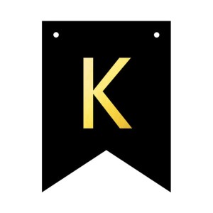 BANER PERSONALIZOWANY CZARNO ZŁOTY LITERA K 12SZT