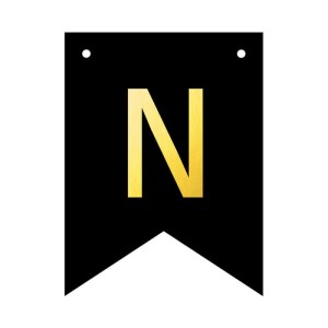 BANER PERSONALIZOWANY CZARNO ZŁOTY LITERA N 12SZT