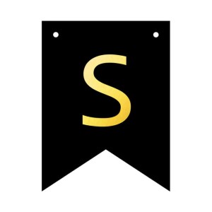 BANER PERSONALIZOWANY CZARNO ZŁOTY LITERA S 12 SZT