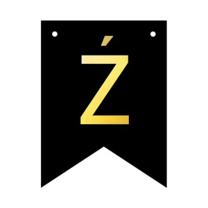 BANER PERSONALIZOWANY CZARNO ZŁOTY LITERA Ź 12SZT
