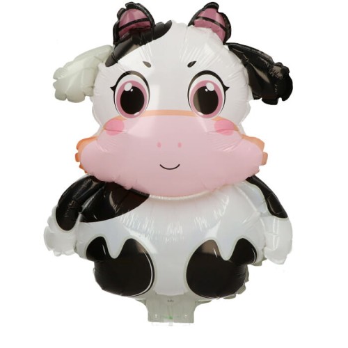 BALON FOLIOWY KROWA Z PATYCZKIEM
