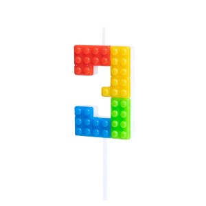 ŚWIECZKA URODZINOWA KLOCKI LEGO CYFRA 3