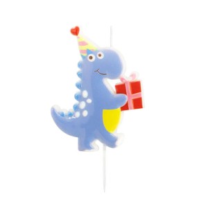 ŚWIECZKA URODZINOWA DINOZAUR Z PREZENTEM