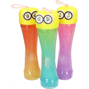 XXL GLUTEK SLIME TĘCZOWY  Z BROKATEM MINIONEK 6SZT