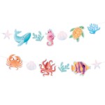 BANNER GIRLANDA OCEAN  OCEAN RYBKI MUSZELKI SYRENKA 200X18CM