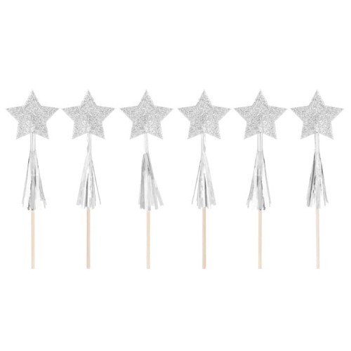 TOPPERY GWIAZDKI SREBRNE