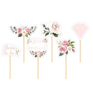 DEKORACJA TOPPER TOPPERY NA TORT BRIDE TO BE WIECZÓR PANIEŃSKI 6SZT