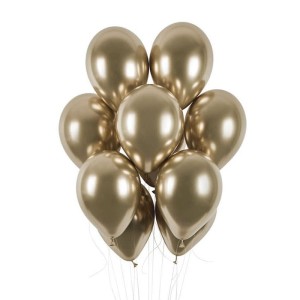 BALONY LATEKSOWE 25CM SZAMPAŃSKIE CHROM 100SZT