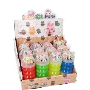 GLUTEK SLIME TĘCZOWY Z POSYPKĄ ZWIERZATKA MIX 12SZT