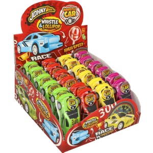 JOHNY BEE WHISTLE CAR LIZAK SAMOCHODZIK Z GWIZDKIEM 3W1 24SZT