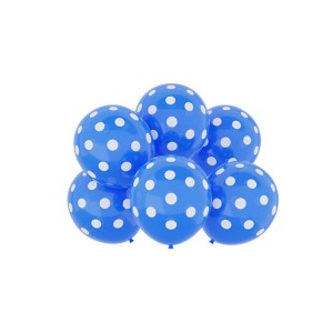 BALONY LATEKSOWE 30CM 6SZT NIEBIESKIE W GROCHY