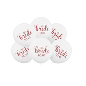 BALONY LATEKSOWE 30CM BRIDE TO BE WIECZÓR PANIEŃSKI 6SZT