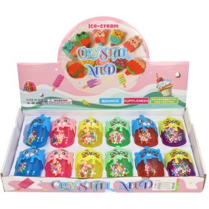 GLUTEK SLIME Z BROKATEM LÓD ZWIERZĄTKA MIX 12SZT
