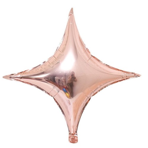 balon foliowy gwiazda gold rose czterokątna