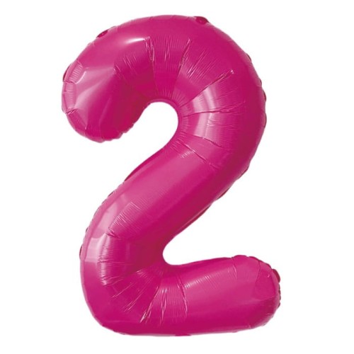 BALON CYFRA RÓŻOWA 2