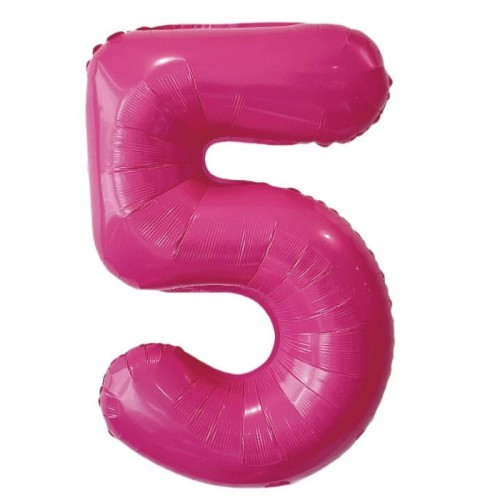 BALON CYFRA 5 RÓZOWA