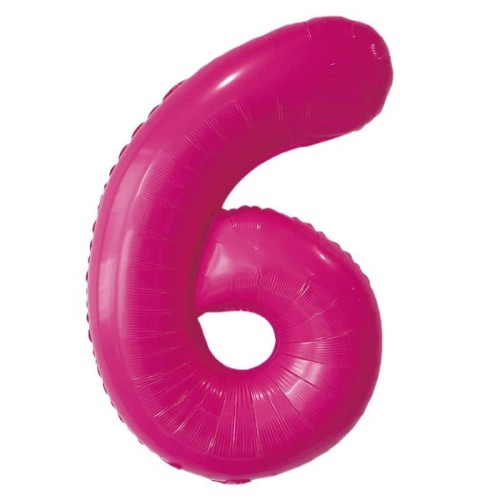 BALON CYFRA 6 RÓŻOWA