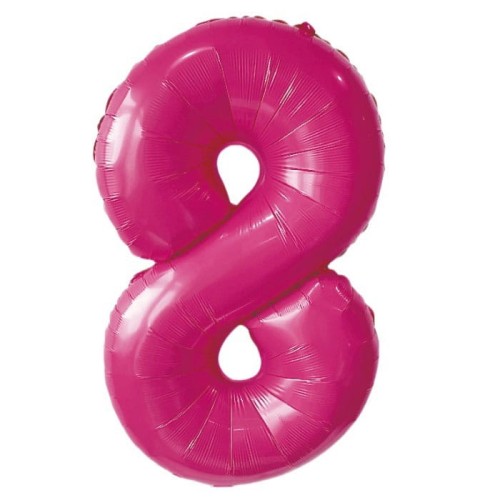 BALON CYFRA RÓŻOWA 8