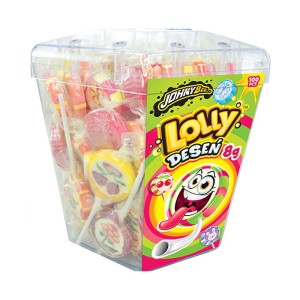 JOHNY BEE LIZAK LOLLY DESEŃ LIZAK DESENIOWY 8G 100SZT