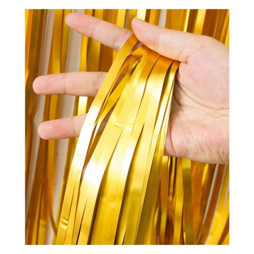 KURTYNA ZŁOTY MATOWY DESZCZ