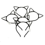 OPASKA ŚWIECĄCA LED USZY KOTKA  CZARNE 12SZT