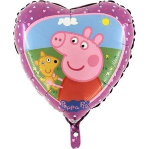 BALON FOLIOWY 18" SERCE ŚWINKA PEPPA