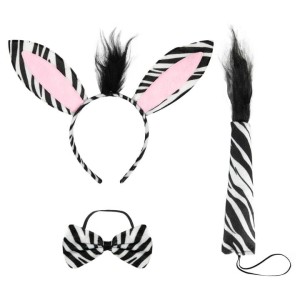 ZEBRA STRÓJ PRZEBRANIE ZEBRY ZESTAW 3SZT OPASKA OGON