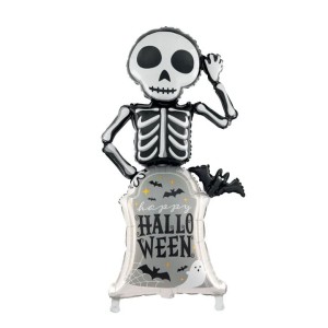 BALON FOLIOWY SZKIELET NA NAGROBKU HALLOWEEN 58X120CM