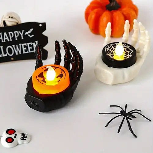 lampka led szkielet dłoń ręka na halloween