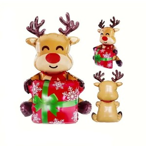 BALON 20"RENIFER Z PREZENTEM BOŻE NARODZENIE