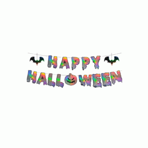 GIRLANDA BANNER HAPPY HALLOWEEN HOLOGRAFICZNY 3M