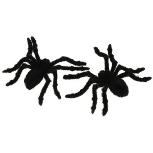 DUŻE WŁOCHATE PAJĄKI 2 SZT NA HALLOWEEN 13CM