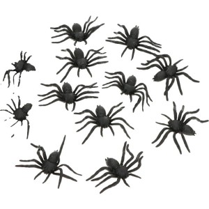 MAŁE GUMOWE PAJĄKI 5CM NA HALLOWEEN 12SZT