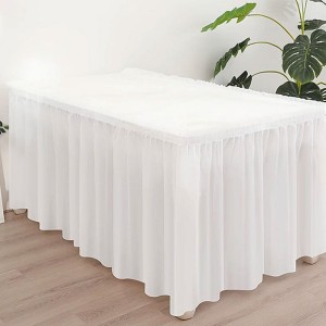 FALBANA CERATA SPÓDNICA NA STÓŁ BIAŁA 70X420CM NA KOMUNIĘ ŚWIĘTĄ, CHRZEST