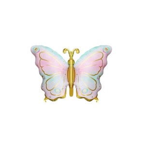 BALON FOLIOWY MOTYL PASTELOWY 79X52CM NA HEL