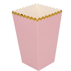PUDEŁKO NA POPCORN RÓŻOWO ZŁOTE 6SZT
