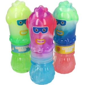 GLUTEK SLIME TĘCZOWE POTWORKI 2W1 Z BROKATEM MIX 6SZT